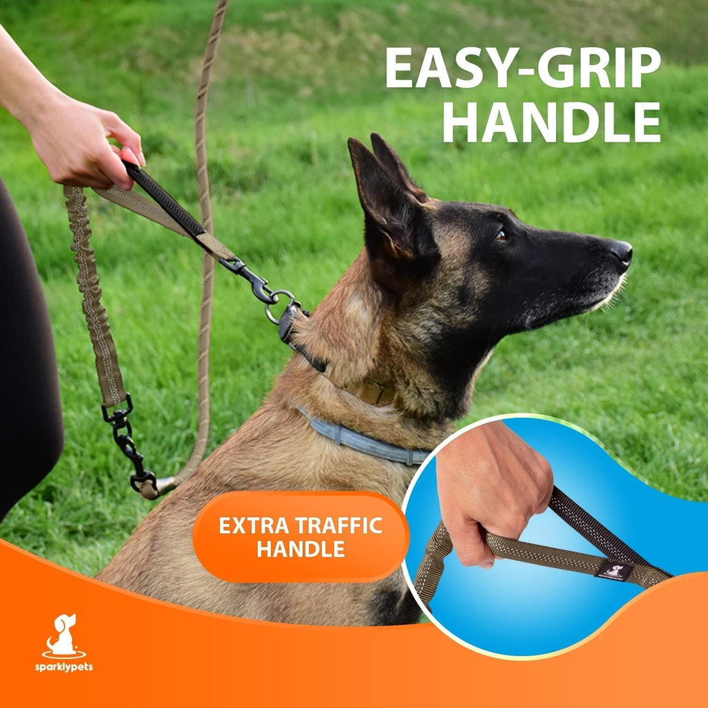 - Heavy Duty Bungee Rope Leash for Large and Medium Dogs - No Pull, Shock Absorber Long Dog Training Lead - No Slip Reflective Line for outside (5.5 Ft Bungee Leash)